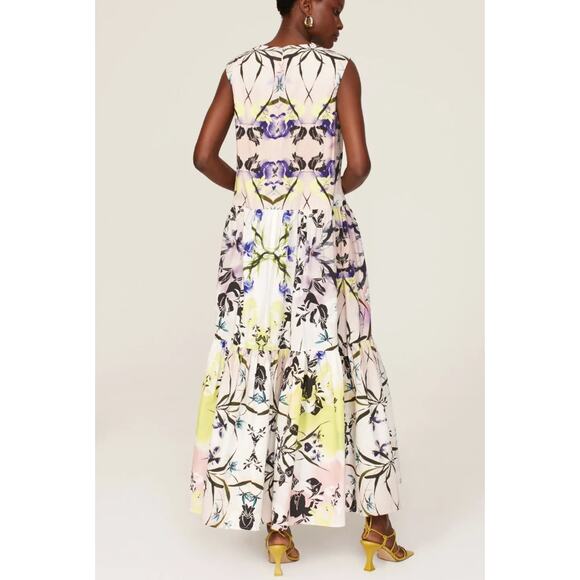 Bibhu Mohapatra Floral Tiered Ruffle Maxi Dress XS Cottage Cotton Sundress $475 - Picture 4 of 12
